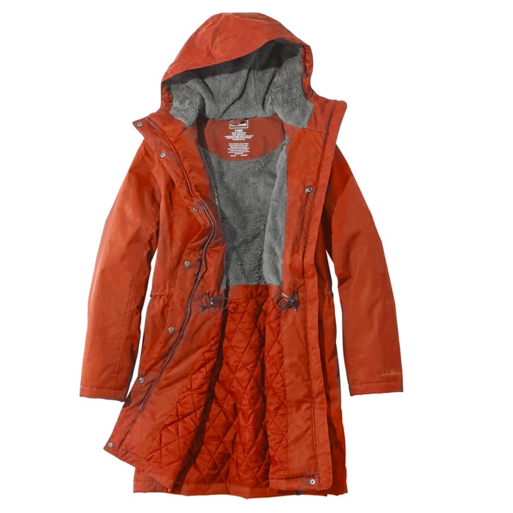 Hooded Zippered Parka Coat in Orange Winter Warmer - L.L. Bean Womens 3X